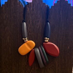 Colorful Wood Beaded Necklace